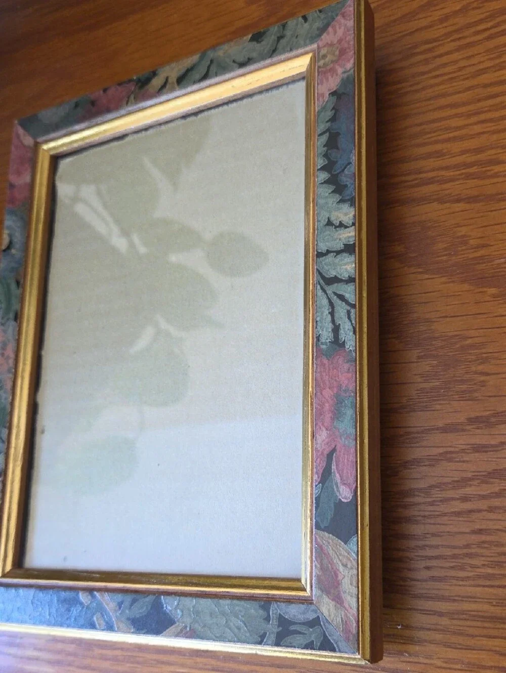 Floral Pattern Gold Trim Picture Frame - Multicolor Floral- Holds 5x7 Photo